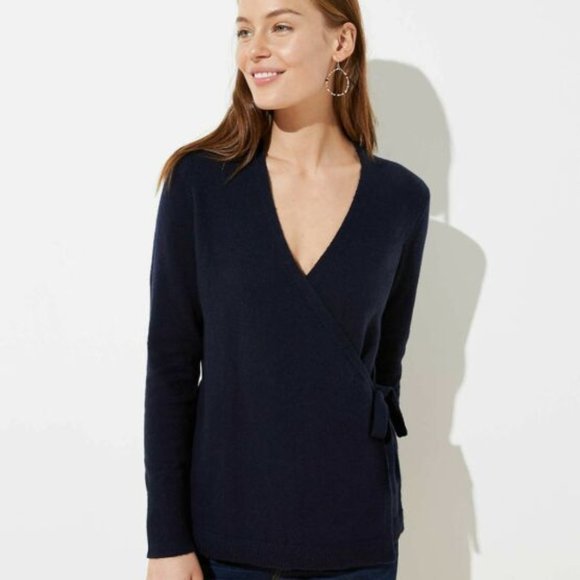 LOFT Sweaters - LOFT navy wrap sweater